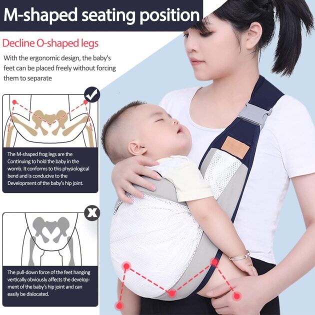 Écharpe à double usage pour nouveau-né 0-36M en tissu maillé