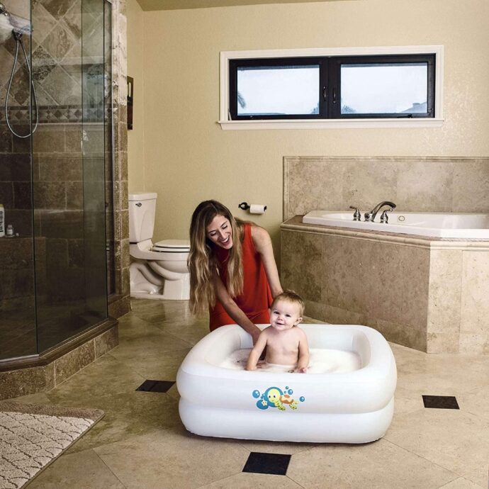 ⁦Baignoire Gonflable Carrée à Double Anneau Pour Bébé 86 x 86 x 25 cm Bestway 51116⁩ - الصورة ⁦5⁩