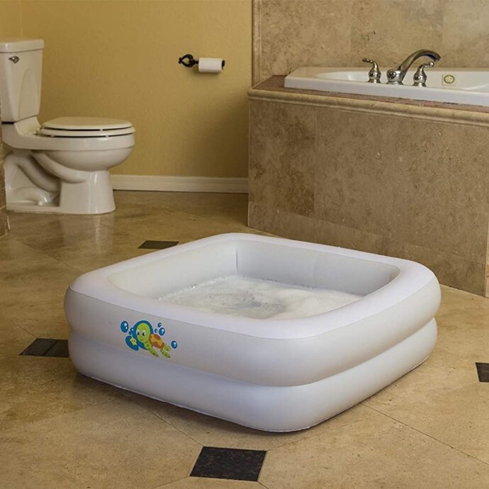 ⁦Baignoire Gonflable Carrée à Double Anneau Pour Bébé 86 x 86 x 25 cm Bestway 51116⁩ - الصورة ⁦7⁩