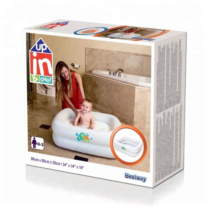 ⁦Baignoire Gonflable Carrée à Double Anneau Pour Bébé 86 x 86 x 25 cm Bestway 51116⁩ - الصورة ⁦3⁩