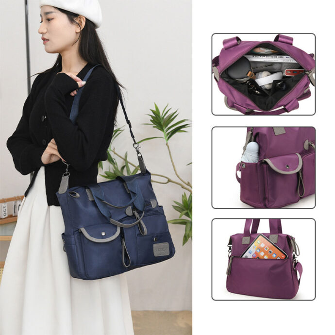 ⁦Sac à main femmes élégant multi-poches nylon imperméable⁩ - الصورة ⁦11⁩