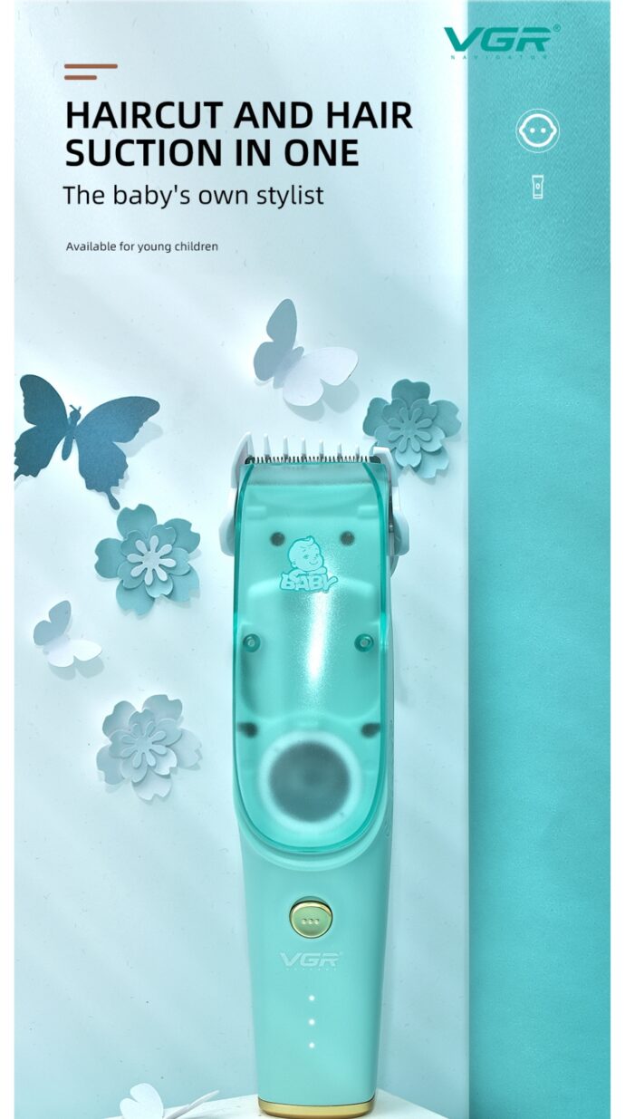 ⁦Tondeuse à cheveux à aspiration automatique pour bébé avec affichage numérique ultra-silencieuse⁩ - الصورة ⁦2⁩