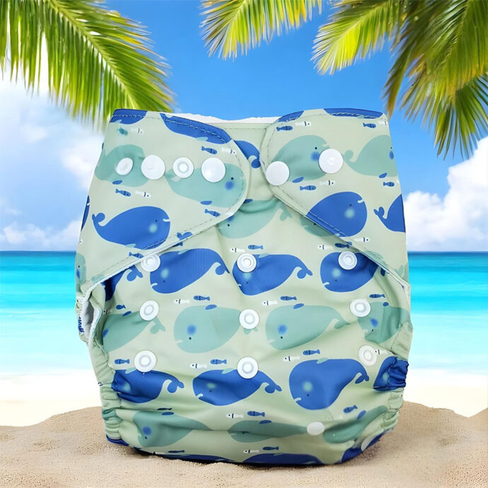 ⁦Couche bébé lavable et réutilisable pour Plage et Piscine – حفاضة الرضيع للمسبح⁩ - الصورة ⁦4⁩